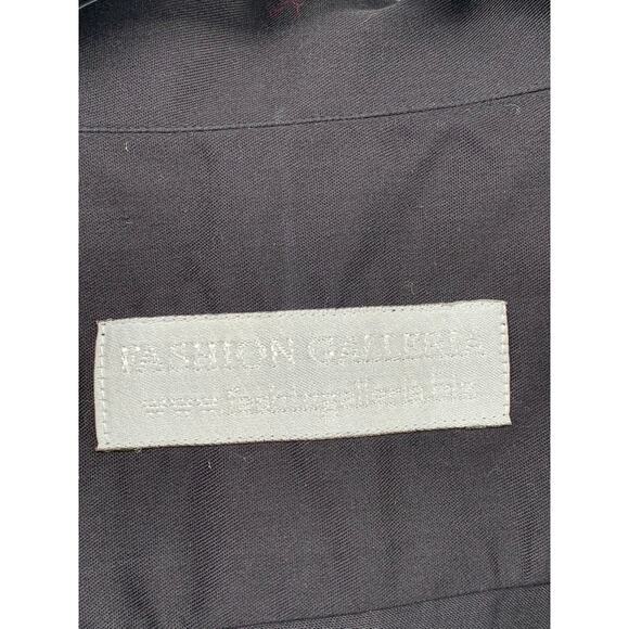 FASHION GALERIA Men's Black Short Sleeve Button-Up Regular-Fit Shirt SZ M - Picture 7 of 8